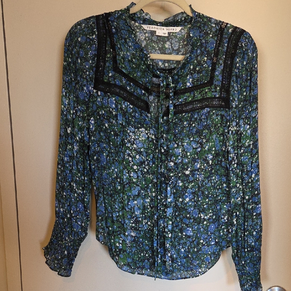 VERONICA BEARD Candita printed chiffon blouse - Picture 3 of 9